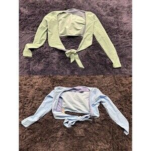 Free People Seea Mundaka Wrap Tie Surf Top Bundle Blue And Green Size XS NWOT